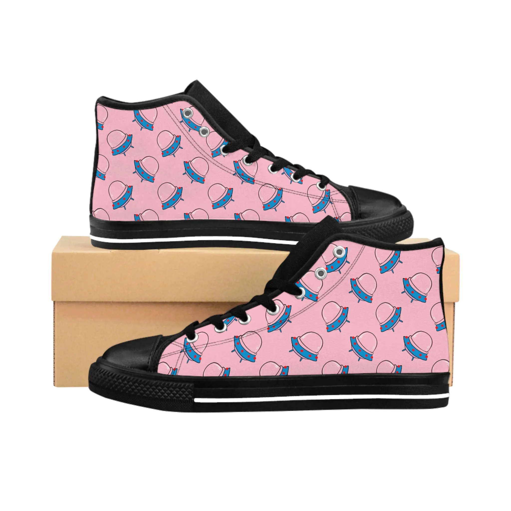 Alien UFO Spaceship Women's Classic Sneakers