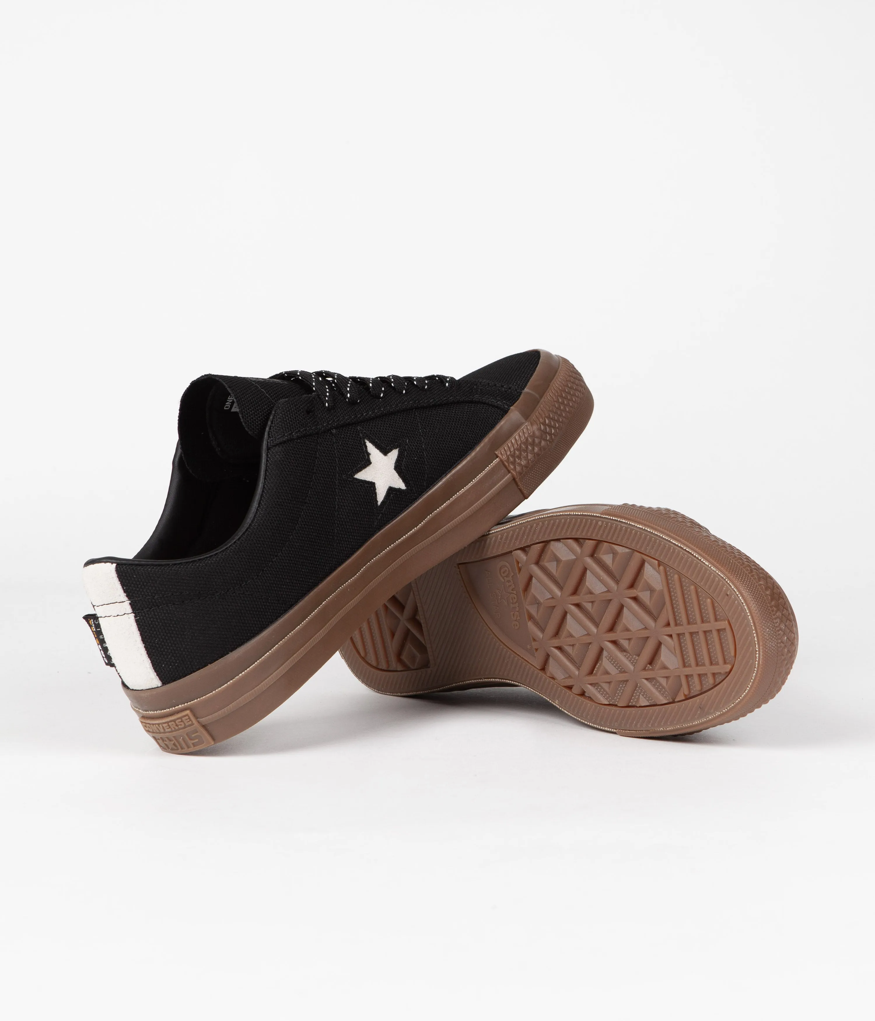 Converse One Star Pro Cordura Canvas Ox Shoes - Black / White / Dark Gum