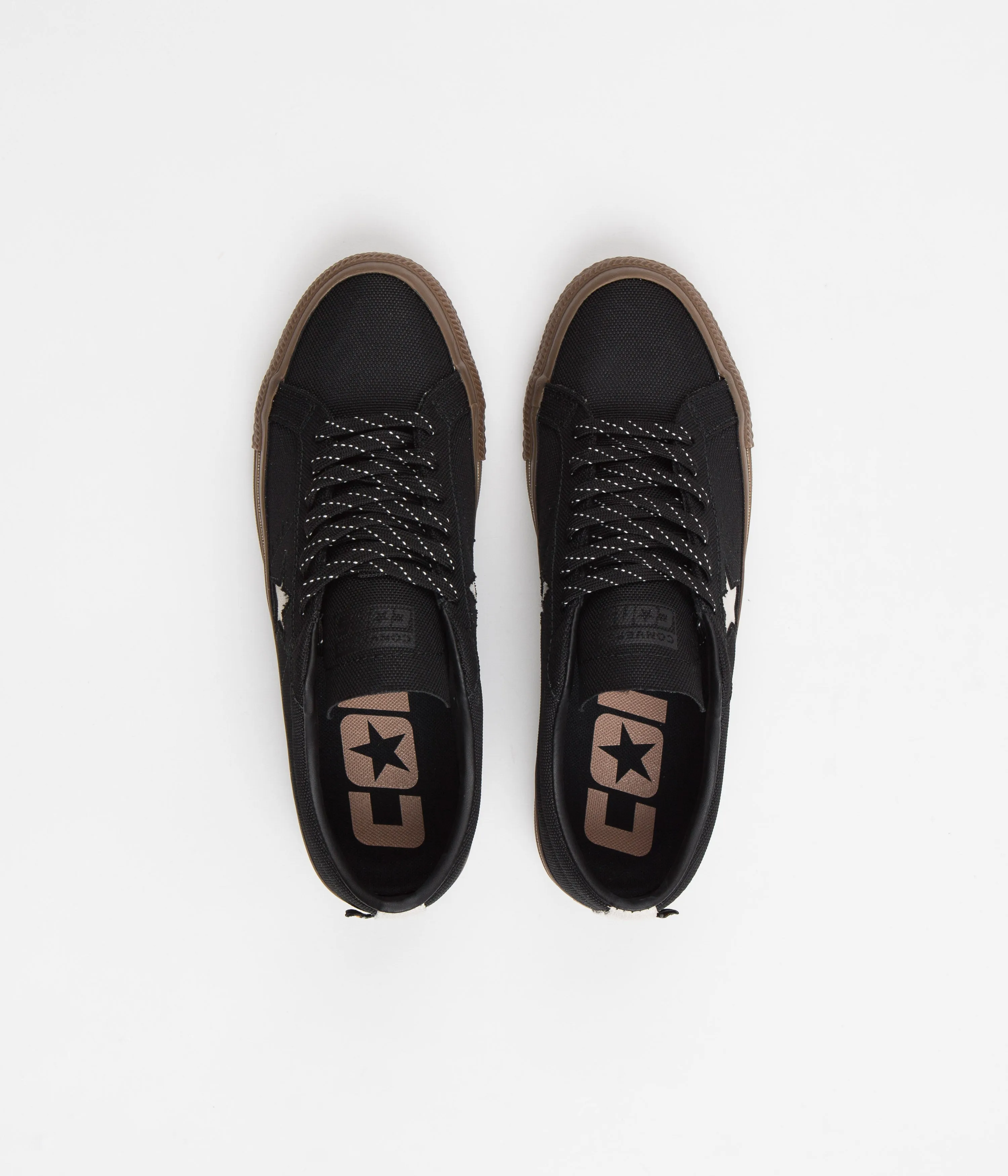 Converse One Star Pro Cordura Canvas Ox Shoes - Black / White / Dark Gum