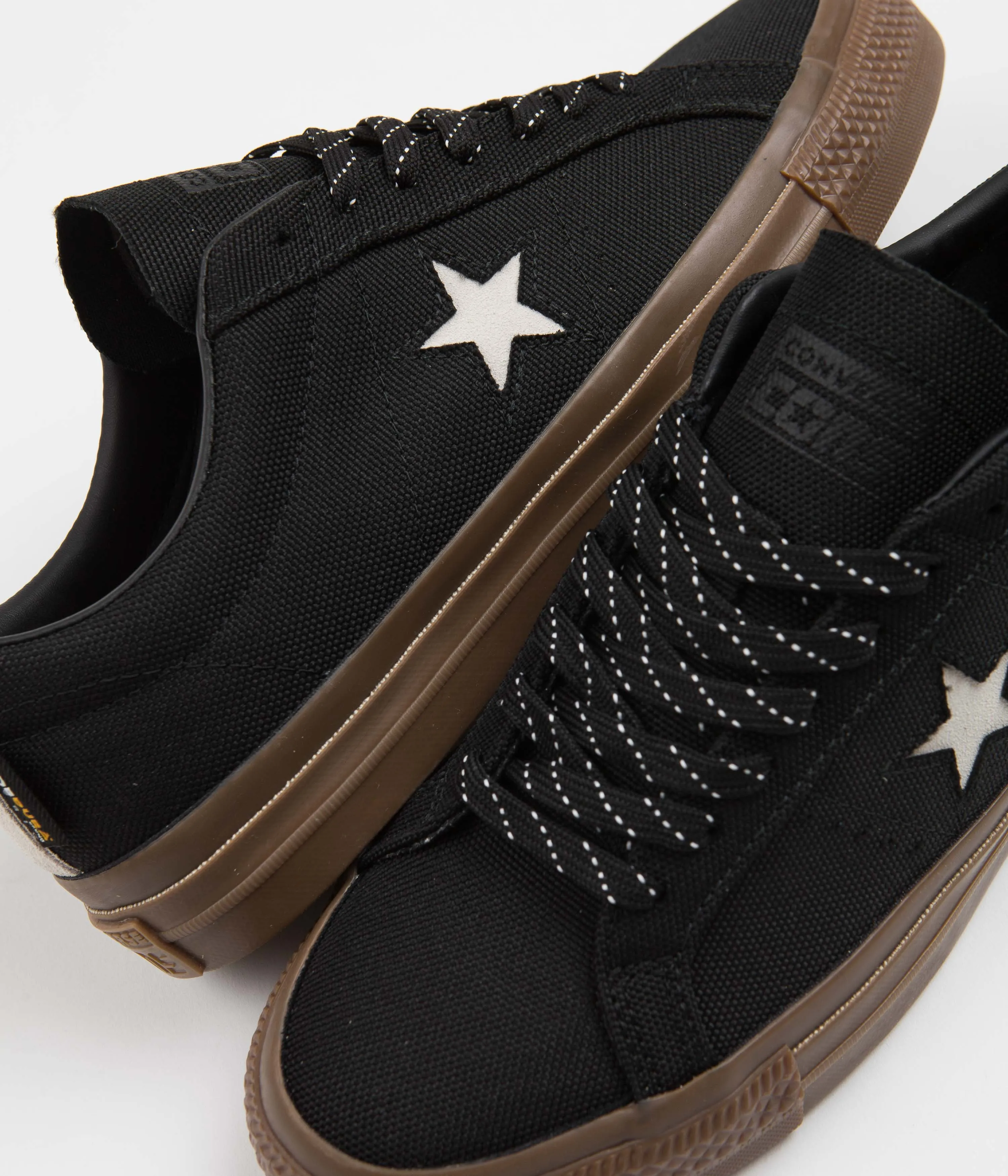 Converse One Star Pro Cordura Canvas Ox Shoes - Black / White / Dark Gum