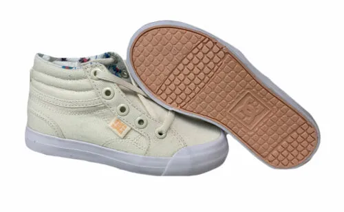 DC Girl's Evan Hi Hop Lace Up Sneakers Cream Size 10.5