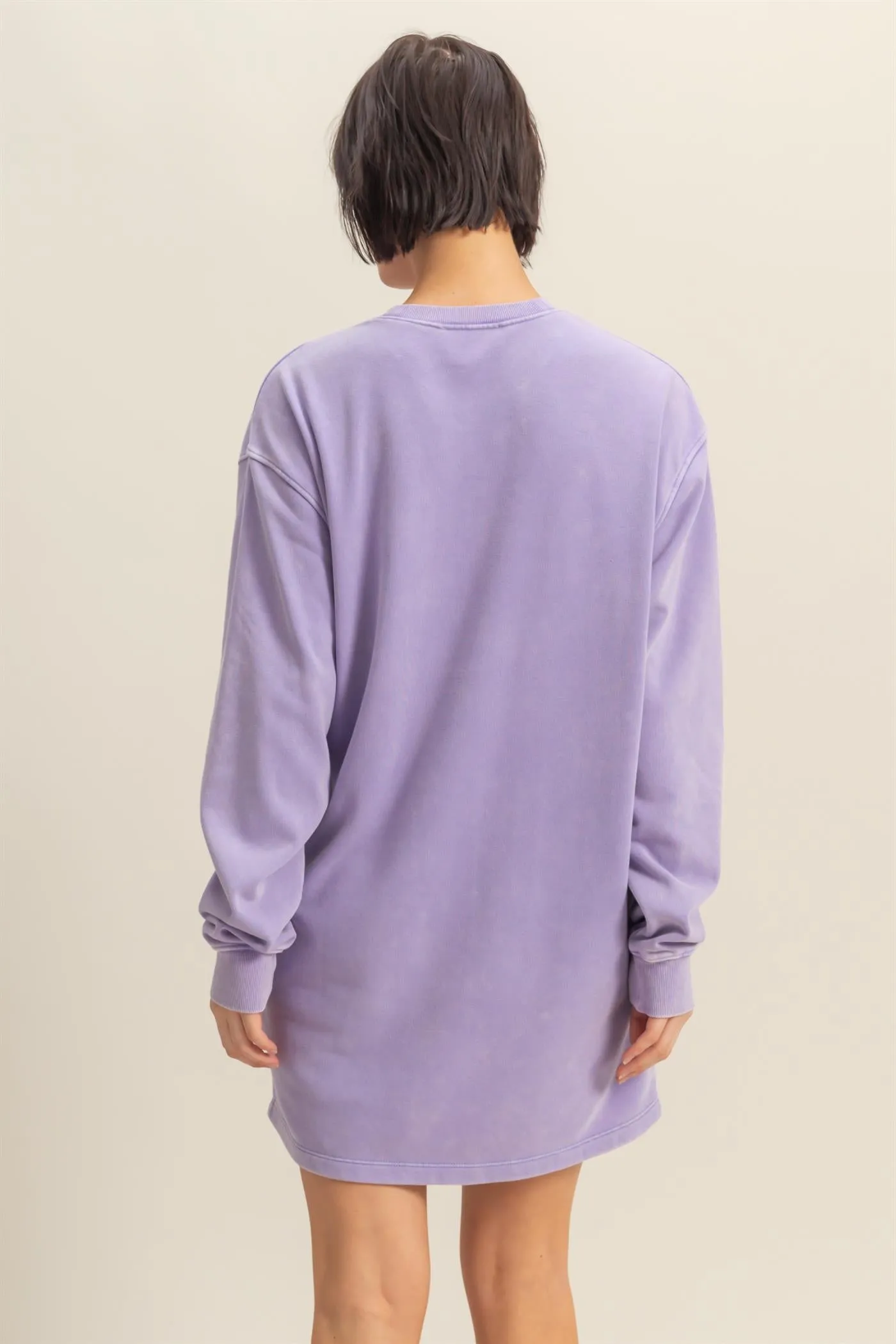 DZ25E114-Long Sleeve Oversized Mini Dress