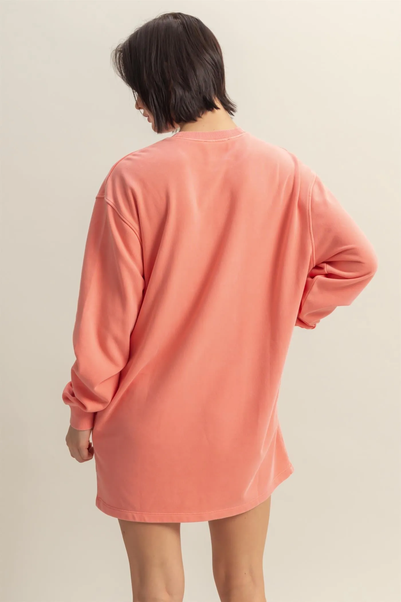 DZ25E114-Long Sleeve Oversized Mini Dress