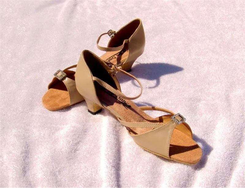 GO 7161 Tan Simulated Leather Latin Shoe