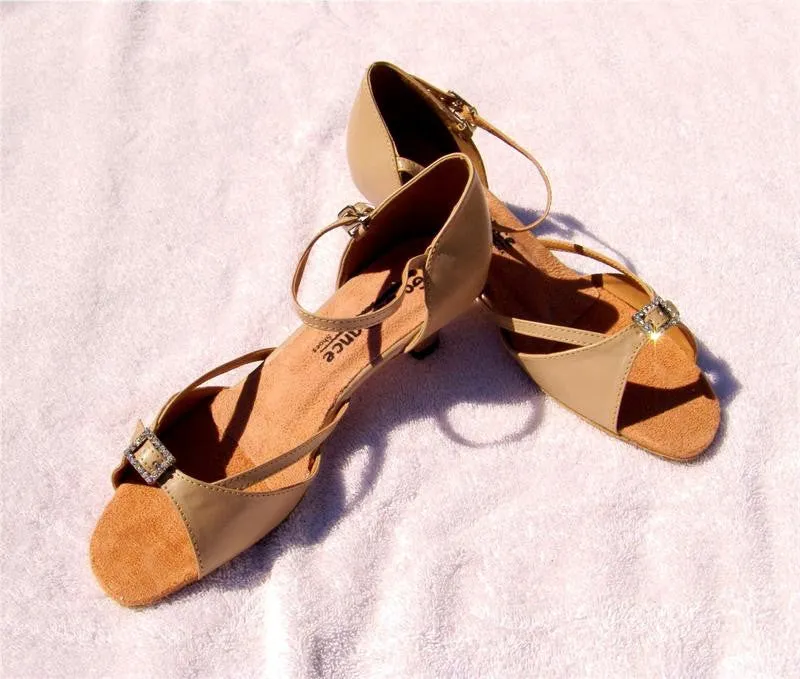 GO 7161 Tan Simulated Leather Latin Shoe