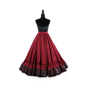 Hoja de Maiz Doble Vuelo Folklórico Practice Skirt – Tinto