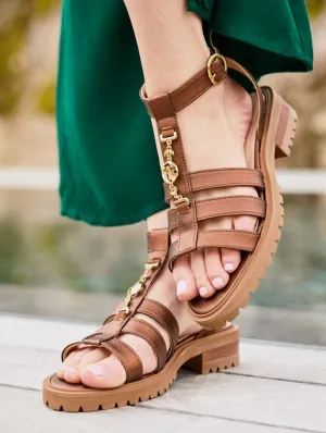 Hyacinth Recycled Vegan Leather Sandals | Bronze