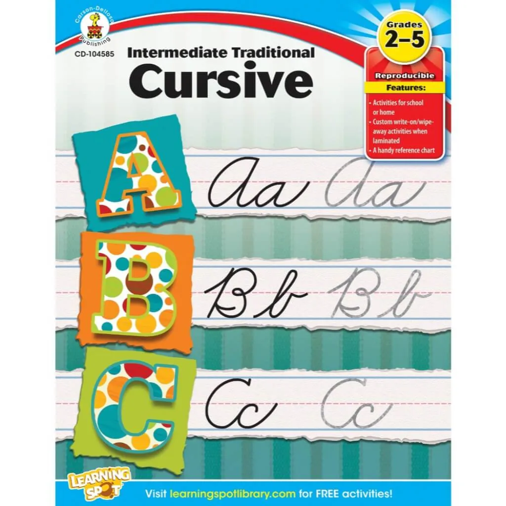 Intermediate Traditional Cursive Workbook Grade 2-5