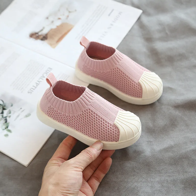 Kids Knitting Mesh Sneakers School Walking Flats