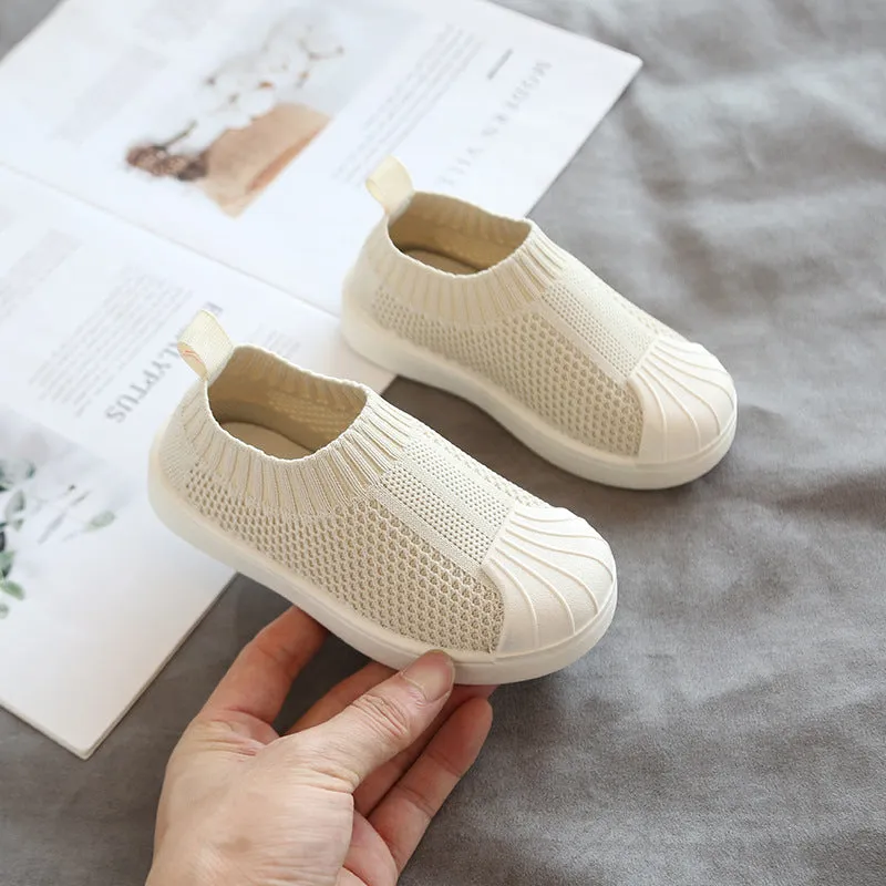 Kids Knitting Mesh Sneakers School Walking Flats