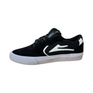 Lakai Atlantic Vulc Skate Shoe in Black and White Suede