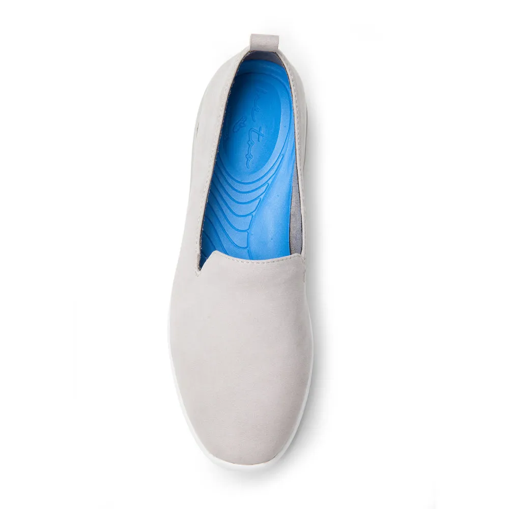 Me Too Gage Slip On Casual Comfort Slip On Low Top Sneakers Frost Grey Nubuck