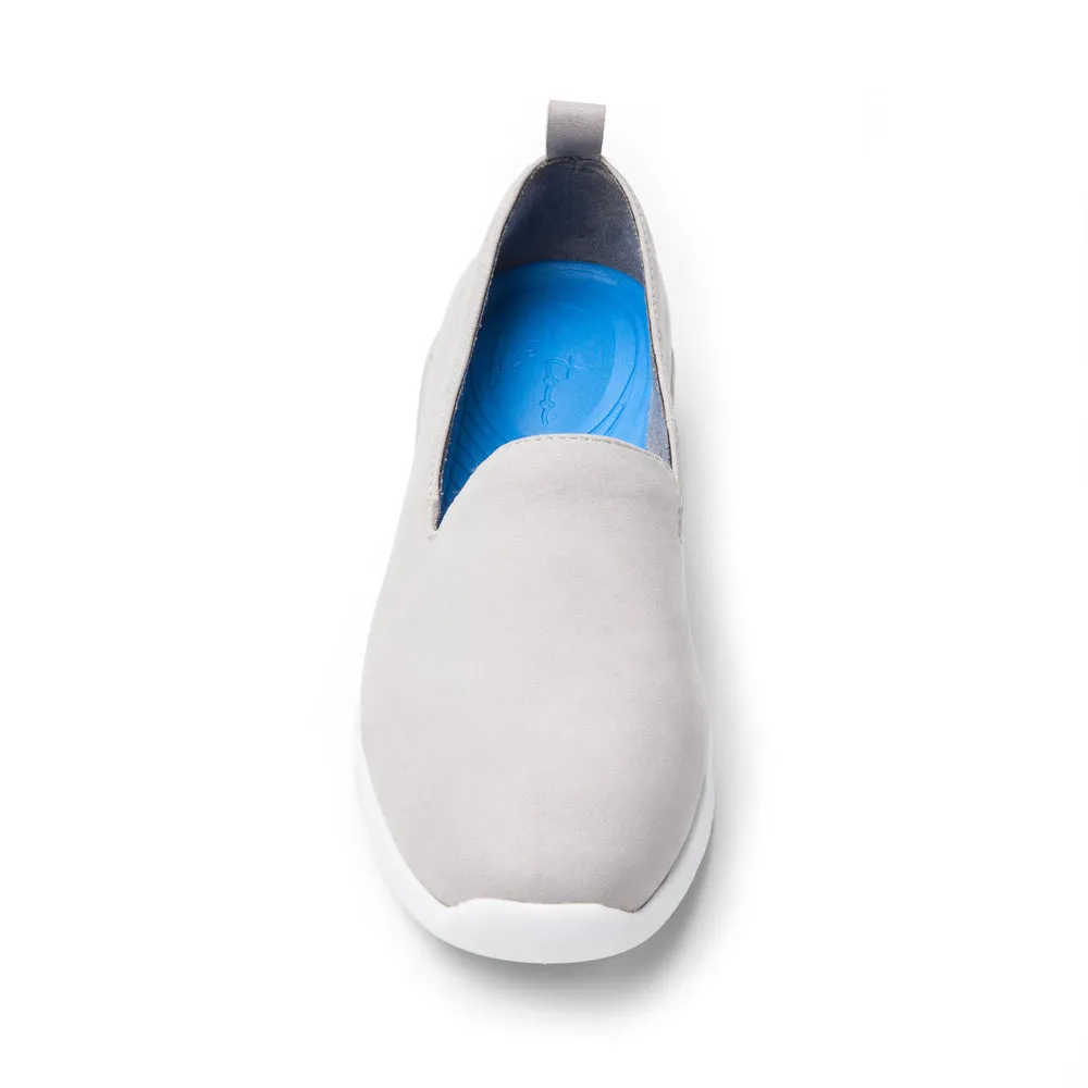 Me Too Gage Slip On Casual Comfort Slip On Low Top Sneakers Frost Grey Nubuck