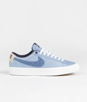 Nike SB Blazer Low Pro GT Premium Shoes - Summit White / Midnight Navy - Summit White