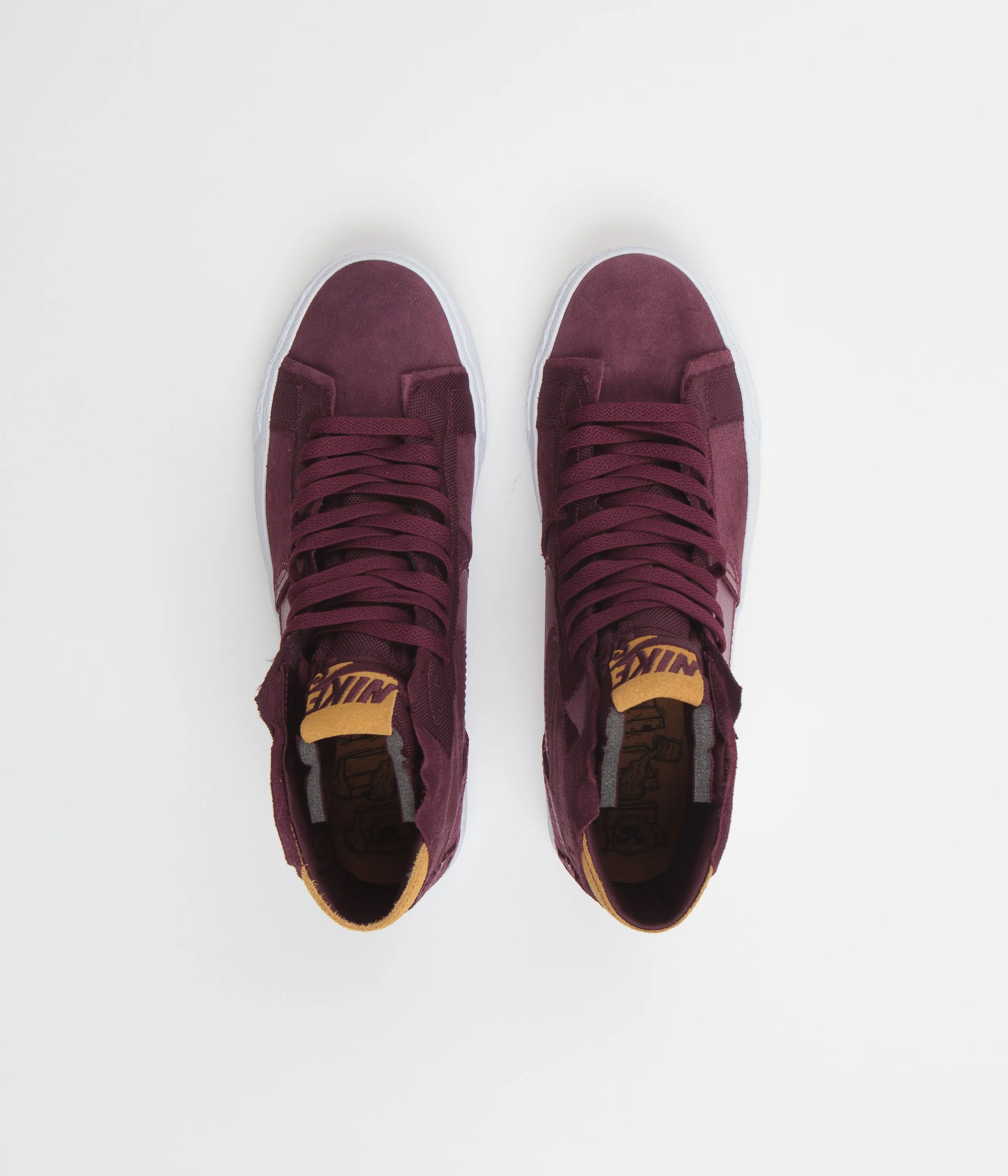 Nike SB Blazer Mid Premium Shoes - Night Maroon / Rosewood - Night Maroon - White