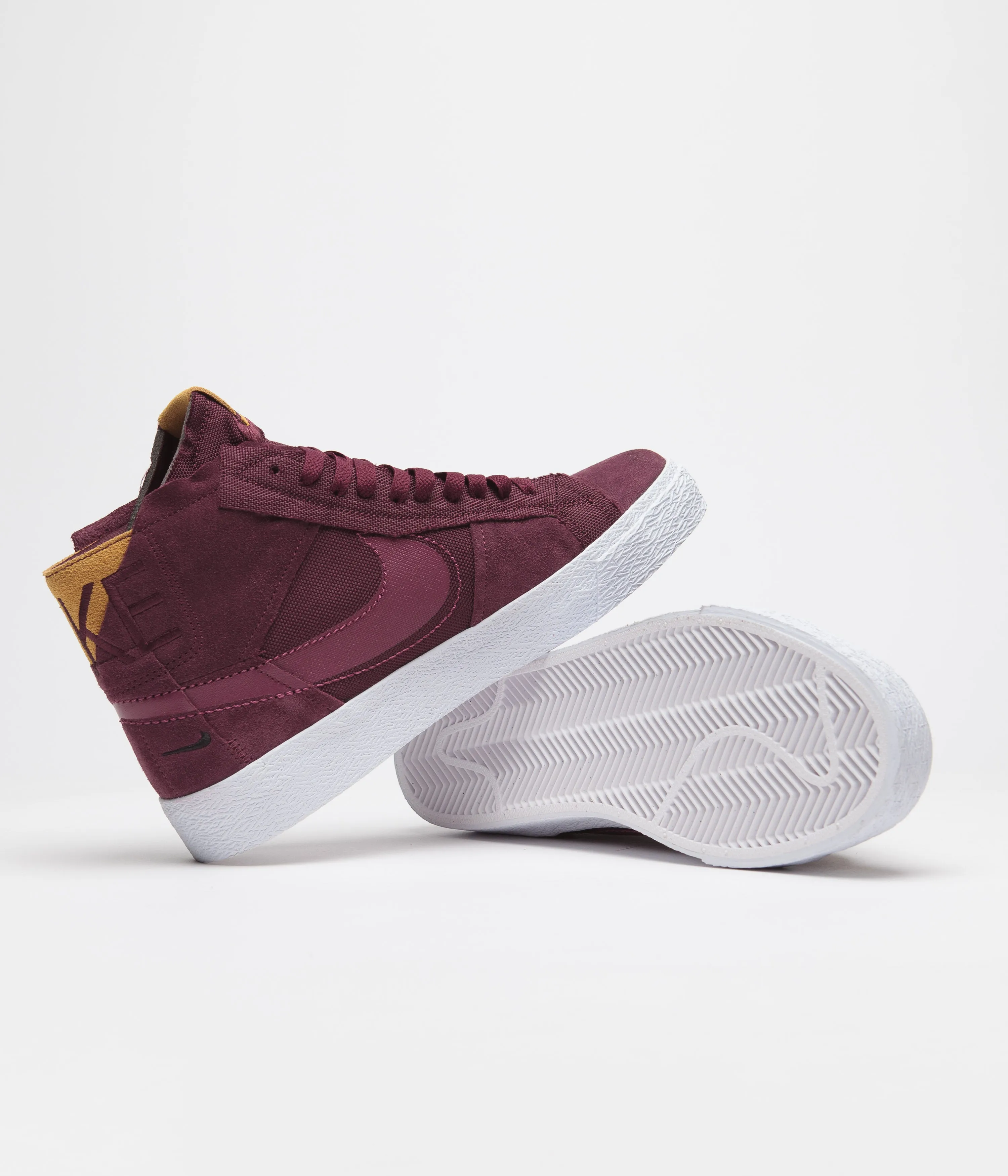 Nike SB Blazer Mid Premium Shoes - Night Maroon / Rosewood - Night Maroon - White