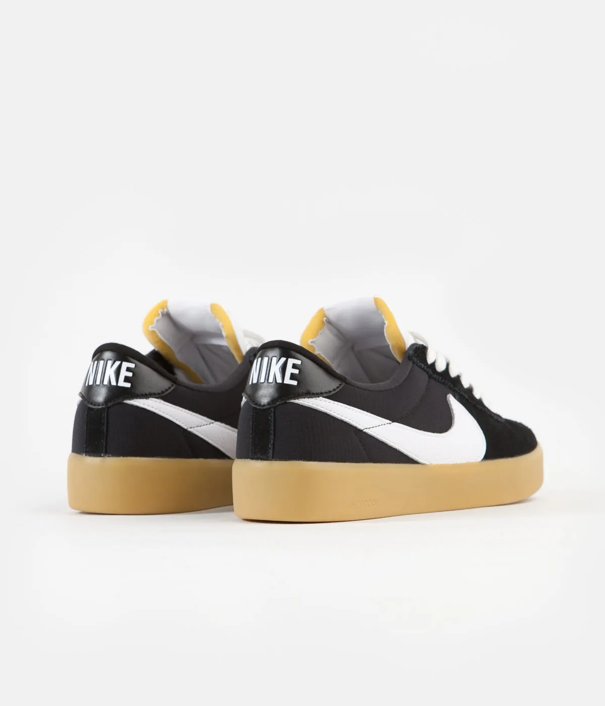 Nike SB Bruin React Shoes - Black / White - Black - Gum Light Brown