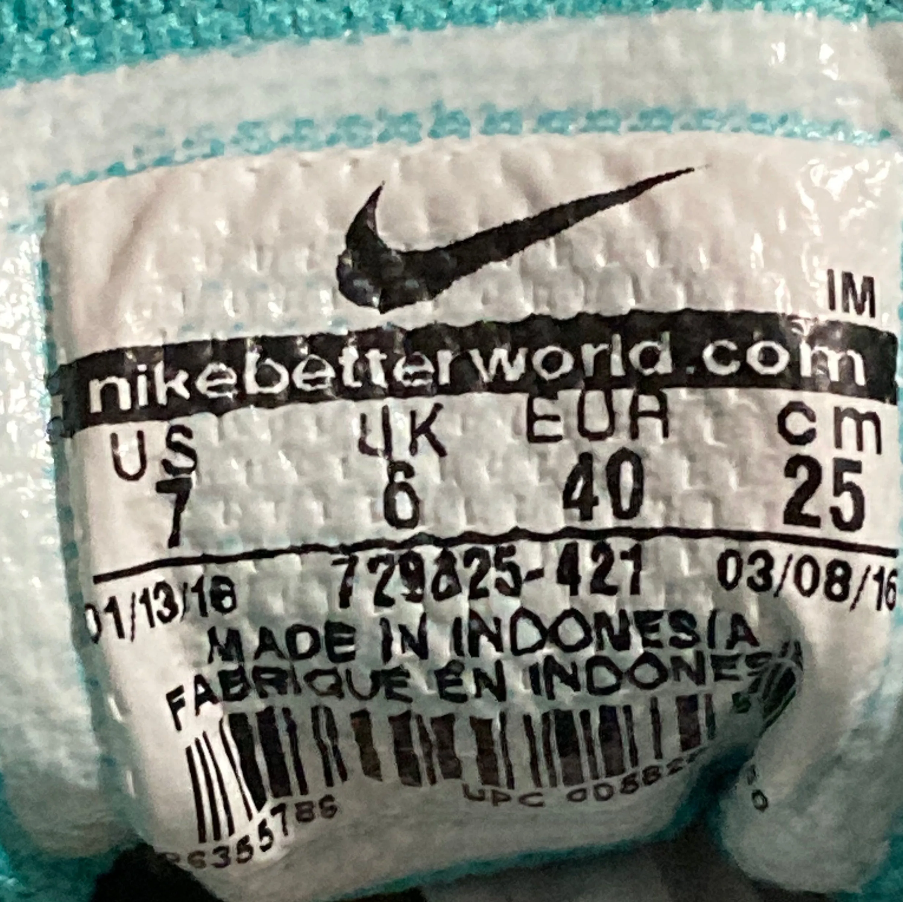 NIKE SB CLUTCH TIFFANY DUNK Youth Size 7 Skateboarding Shoes Sneakers Teal 729825-421