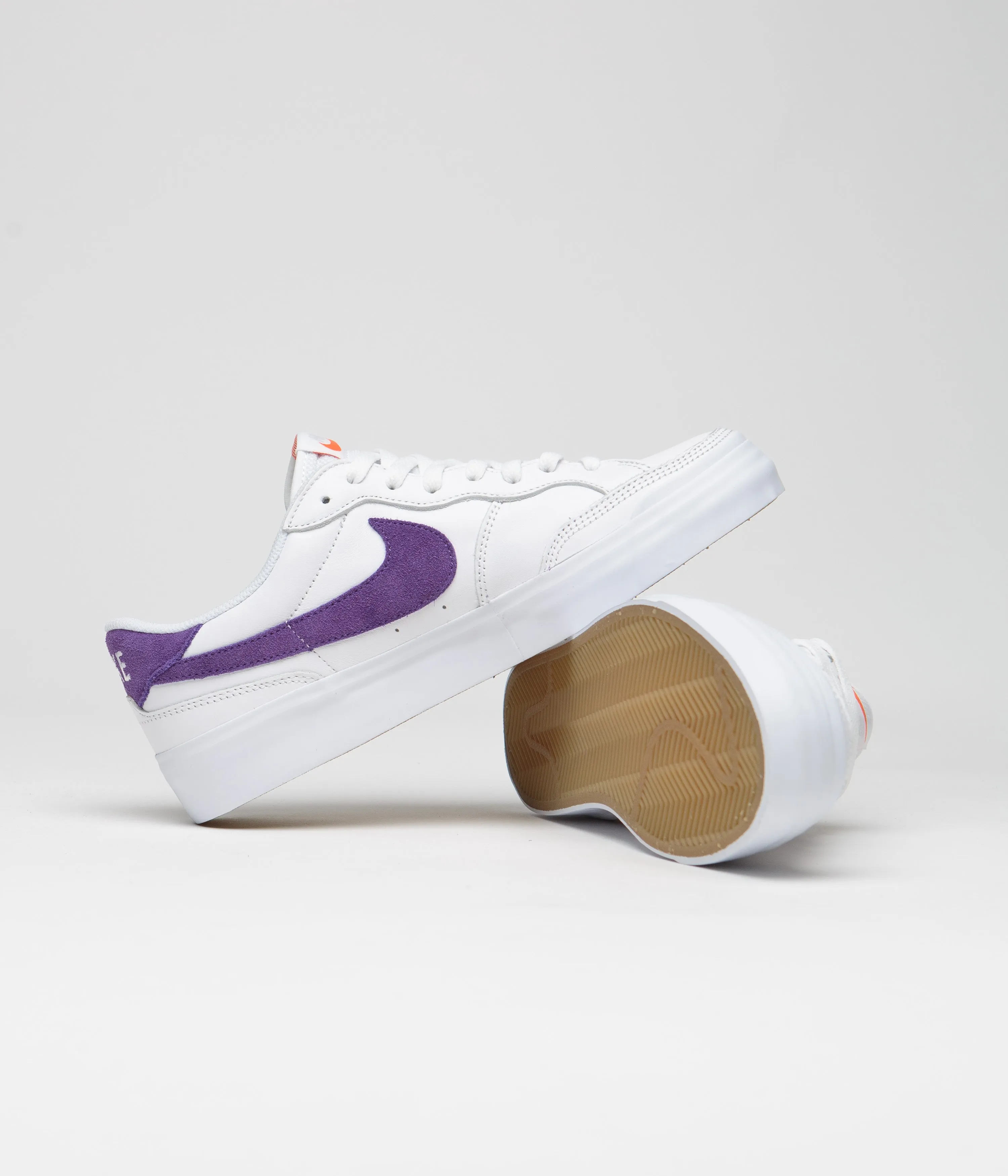 Nike SB Pogo Plus Shoes - White / Court Purple - White - Gum Light Brown