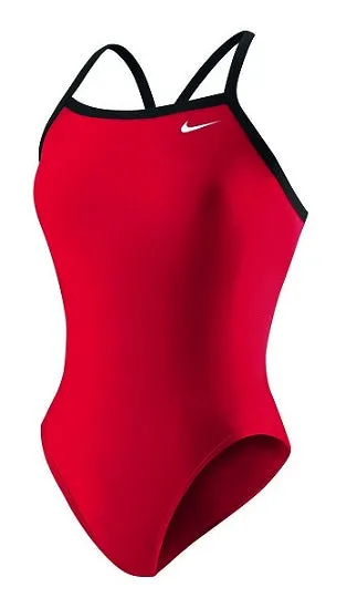 NIKE Womens Swim Core Solid Competitive Athletic Swimsuit