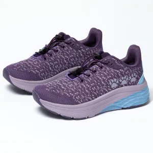 Paw Print Cushioned Walking Shoes with Bungee Laces