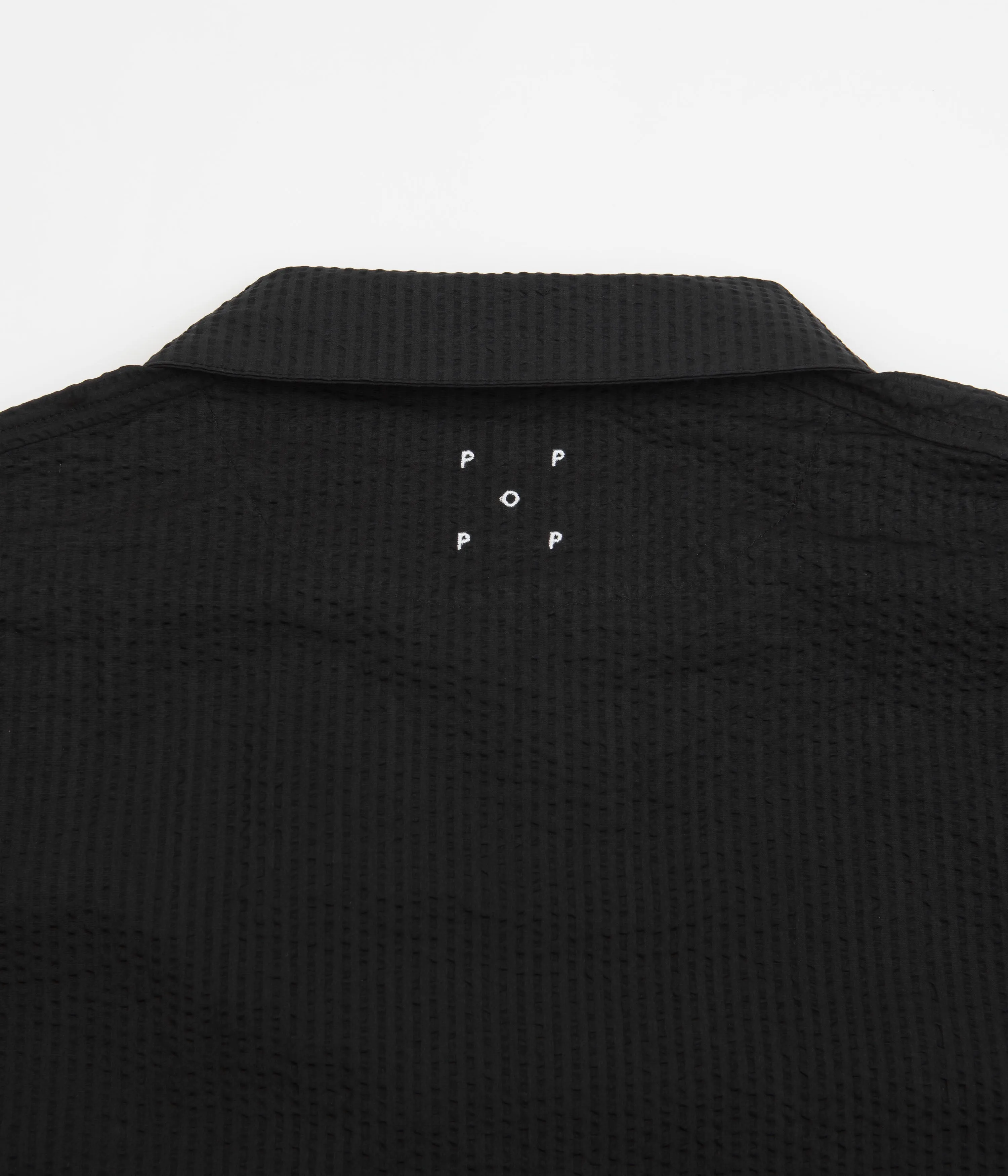Pop Trading Company Big Pocket Overshirt - Black Seersucker
