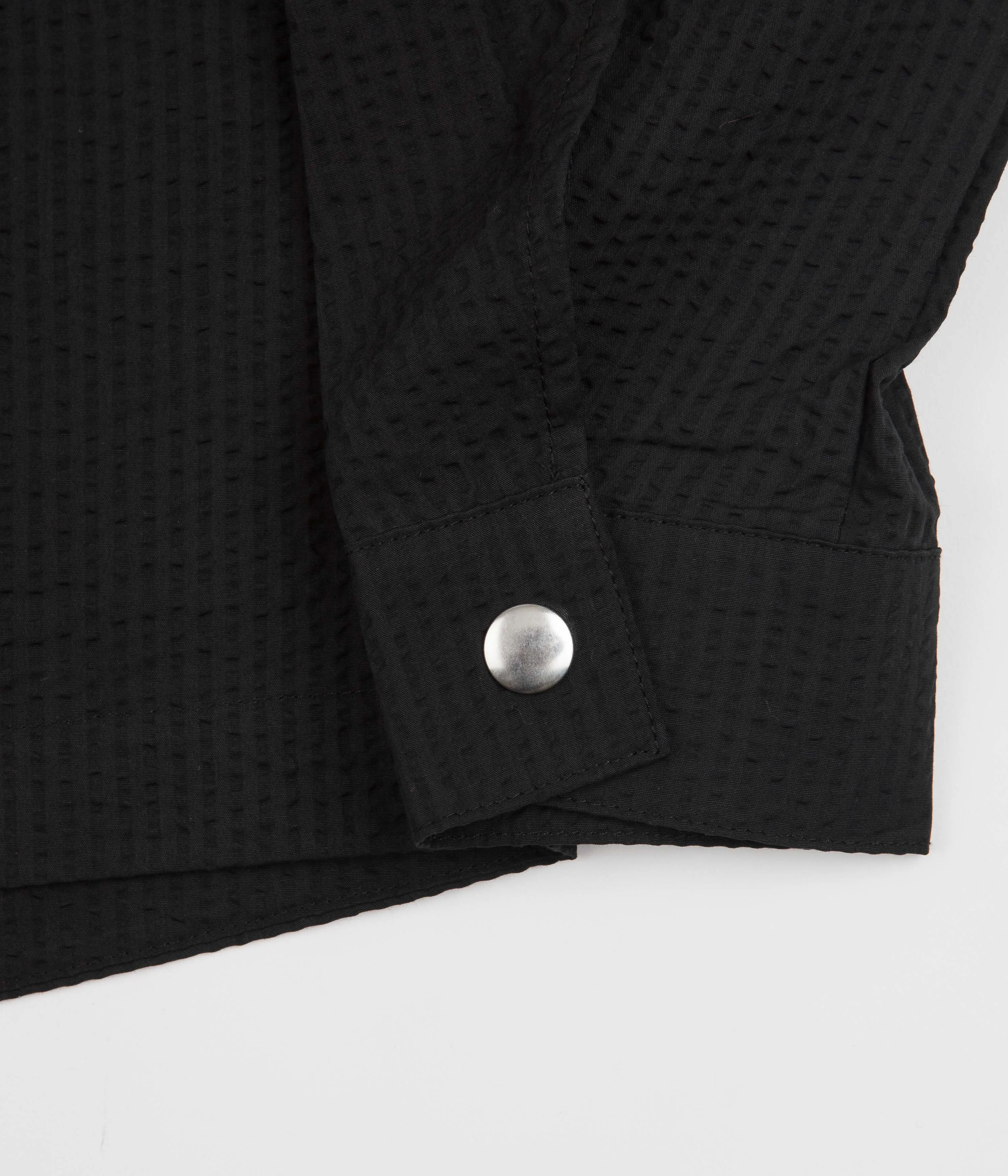Pop Trading Company Big Pocket Overshirt - Black Seersucker