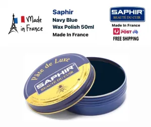 Saphir Navy Blue Pate de Luxe Beauté du Cuir Wax Polish 50ml Made In France