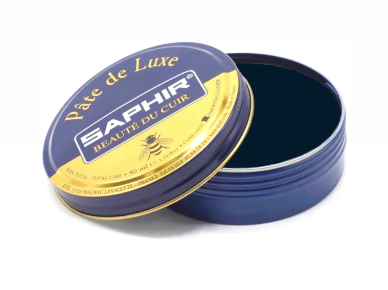 Saphir Navy Blue Pate de Luxe Beauté du Cuir Wax Polish 50ml Made In France