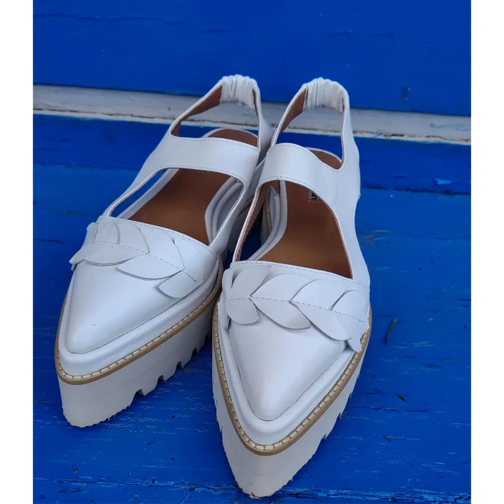 SHR Forest Fairy Tale white leather shoes
