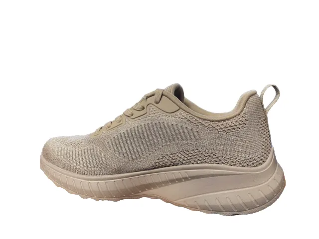 Skechers scarpa sneakers da donna Bob Squad Chaos Sparkle Divine 117219/TPE tortora