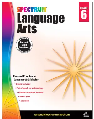 Spectrum Language Arts, grade 6
