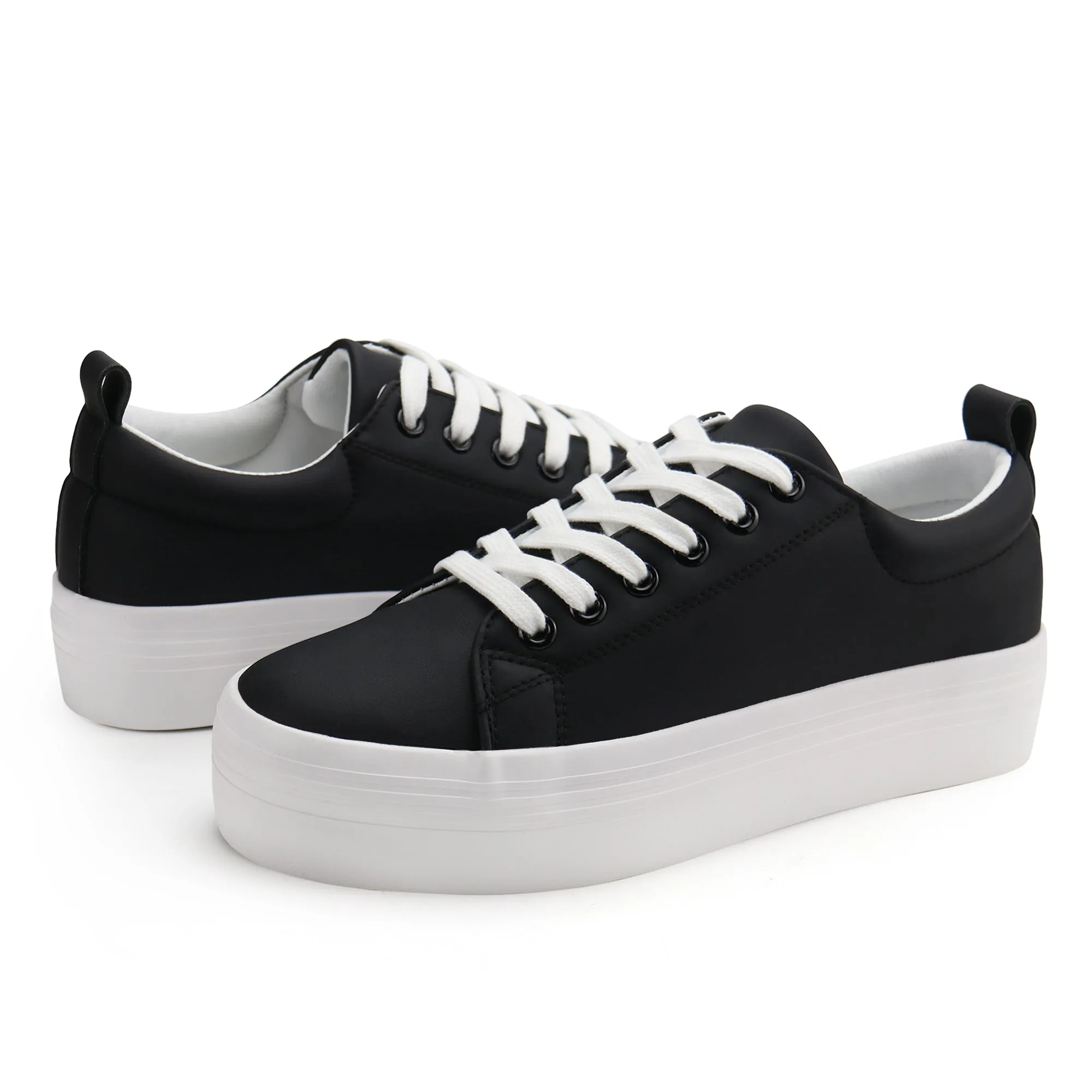 Women Lace Up Platform Fashion Sneakers
